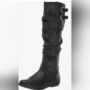 CLIFFS BY WHITE MOUNTAIN Shoes Black Slouchy Boots Lacona Boot Knee High siz 8M